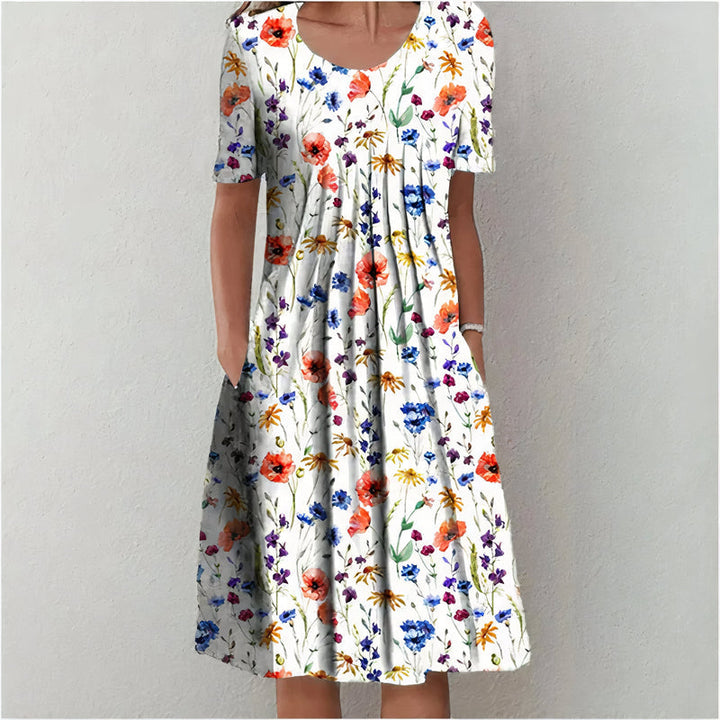 Nicolina - Rochie Florală Din Bumbac Cu Eleganță