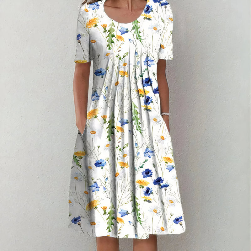 Nicolina - Rochie Florală Din Bumbac Cu Eleganță