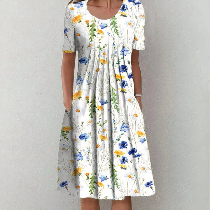 Nicolina - Rochie Florală Din Bumbac Cu Eleganță