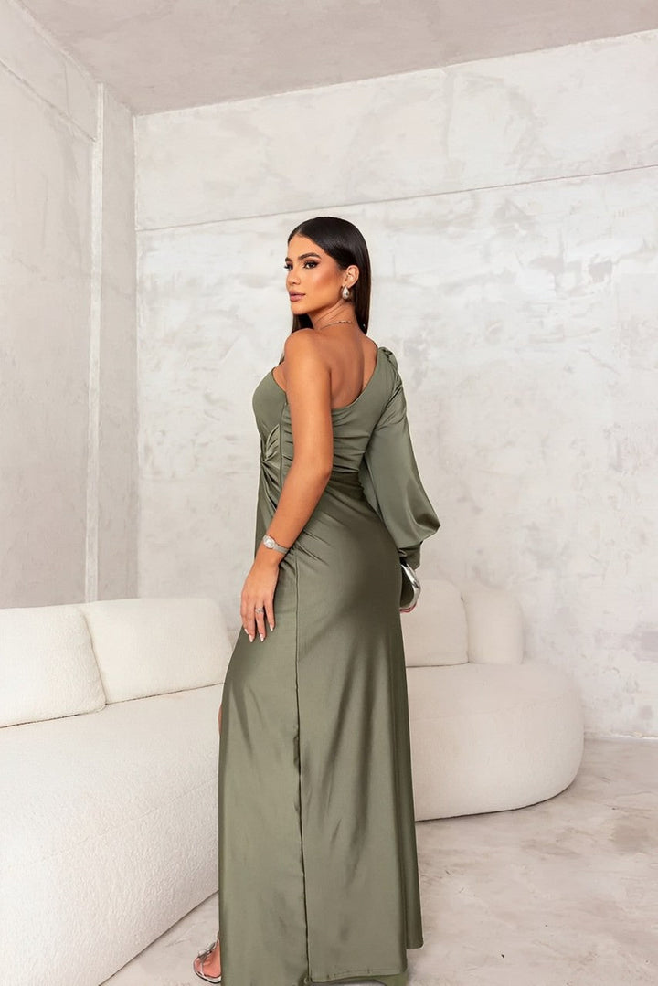 Naida - Rochie Lungă fără Mâneci, cu Decolteu Adânc