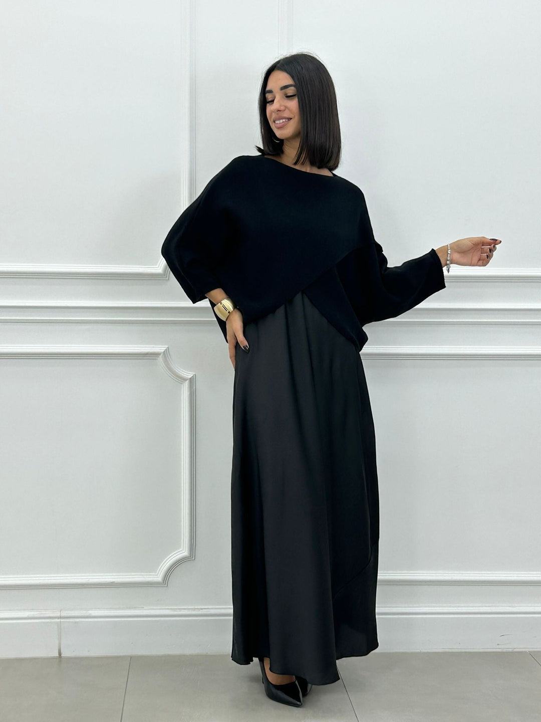 Lorelei - Rochie Lungă Elegantă și Top Asimetric