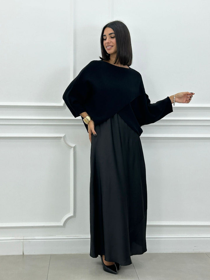Lorelei - Rochie Lungă Elegantă și Top Asimetric