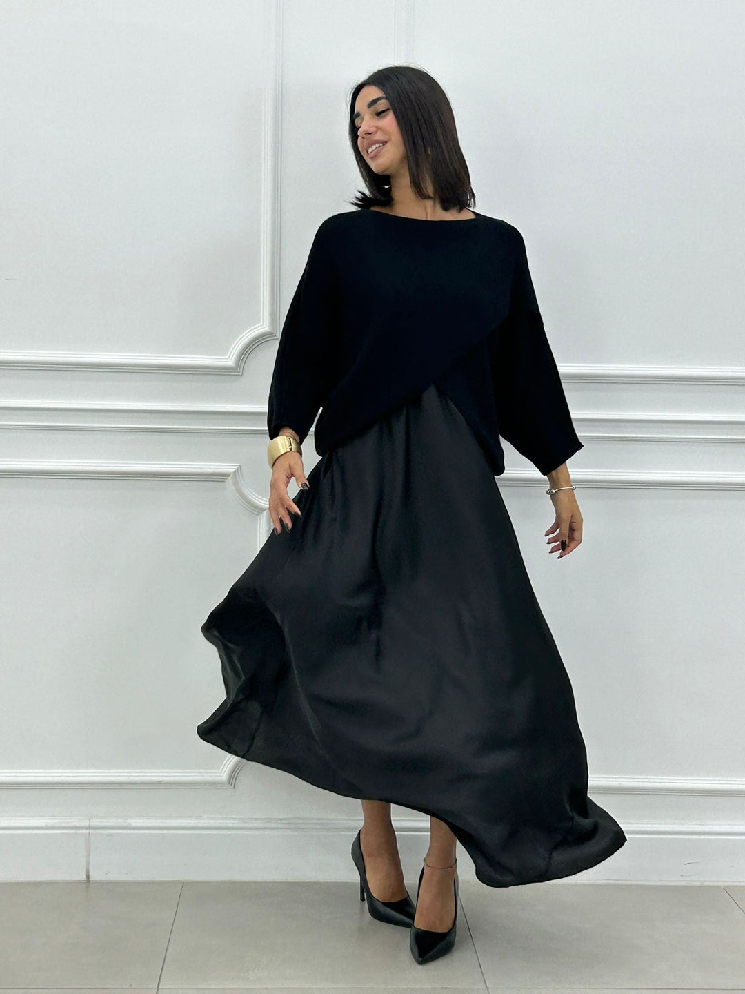 Lorelei - Rochie Lungă Elegantă și Top Asimetric