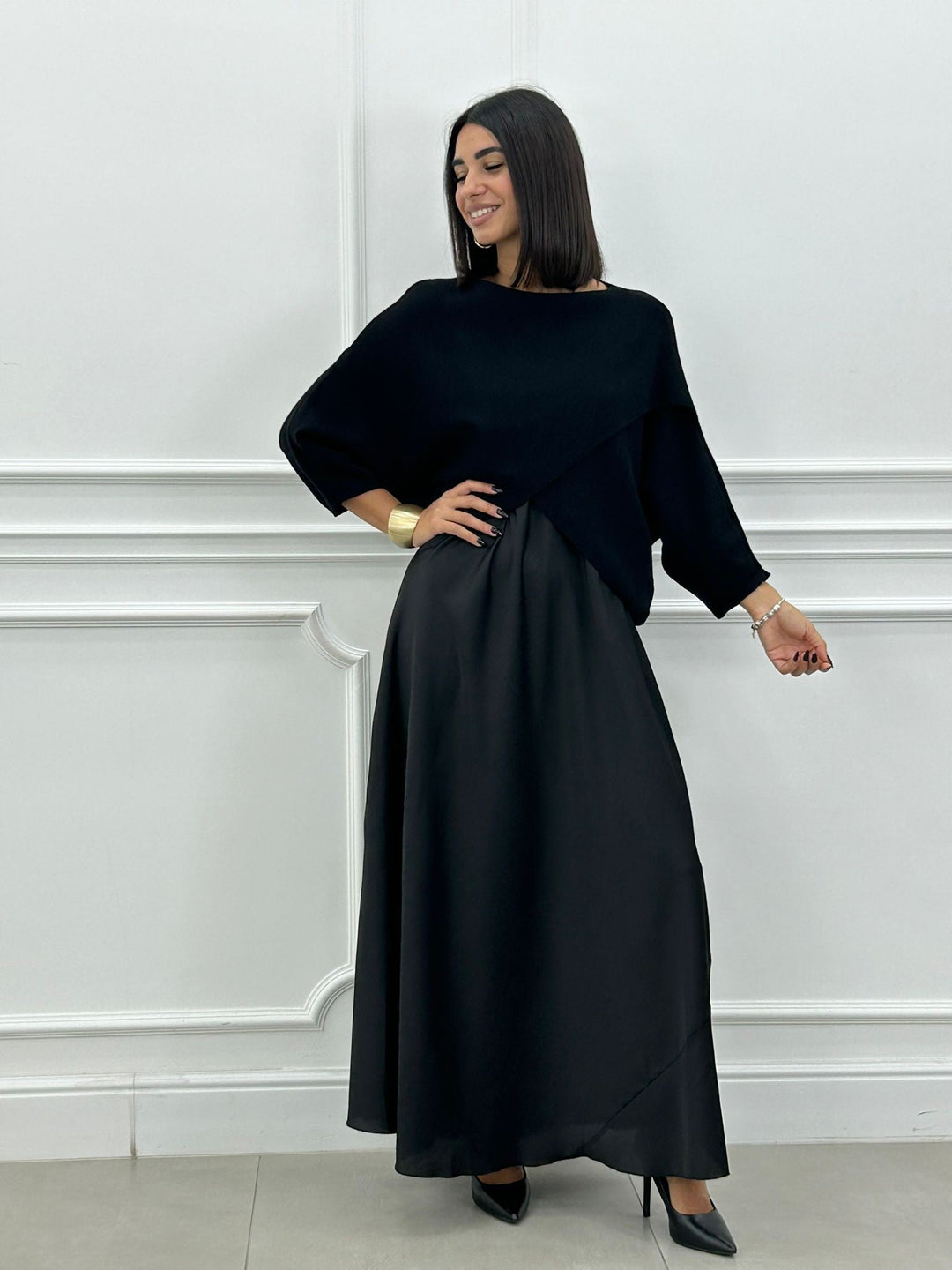 Lorelei - Rochie Lungă Elegantă și Top Asimetric