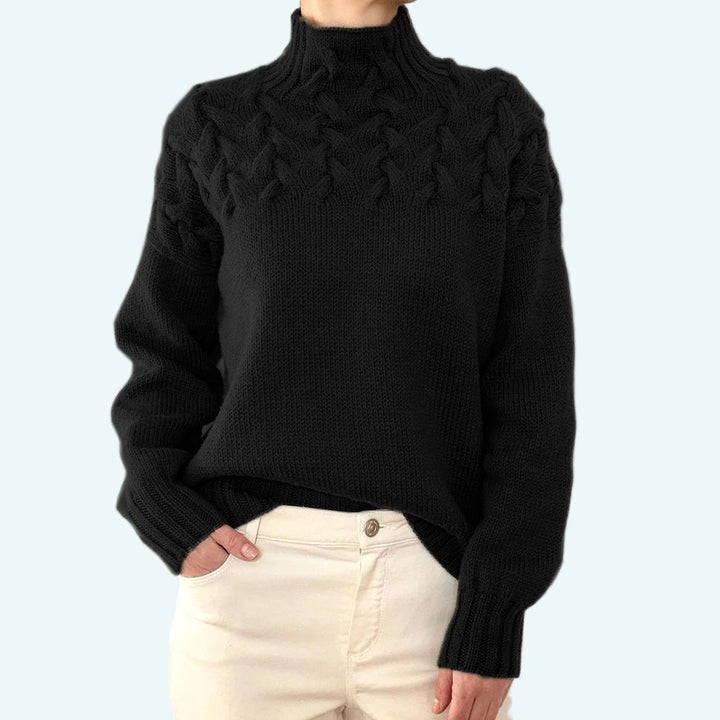Farrah - Pulover Elegant Cu Guler înalt Tricotat
